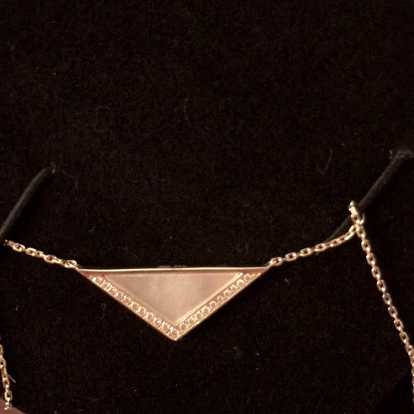 $1,000 Diamond 14K gold mother of pearl triangle necklace Designer Fred Sage - Picture 13 of 16